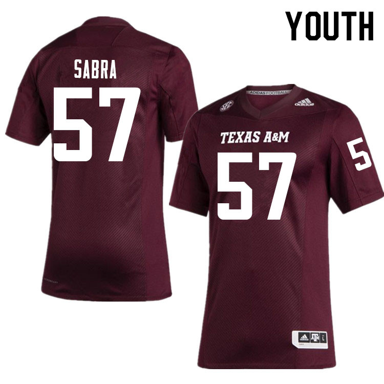 Youth #57 John Sabra Texas A&M Aggies College Football Jerseys Sale-Maroon